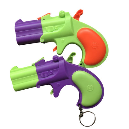 Carrot Double Barrel Mini Keychain Gel Ball Blaster