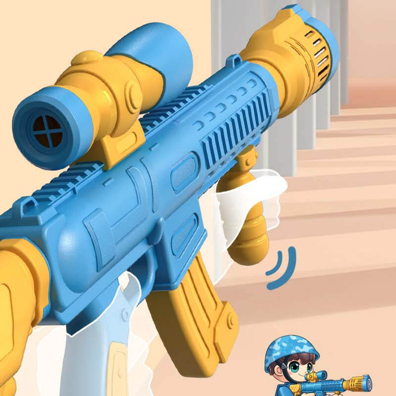 Automatic M416 Bubble Gun Toy Dazzle Light 12 Holes Handheld Electric Boy Girl Gift Children's Toys-Biu Blaster-Uenel