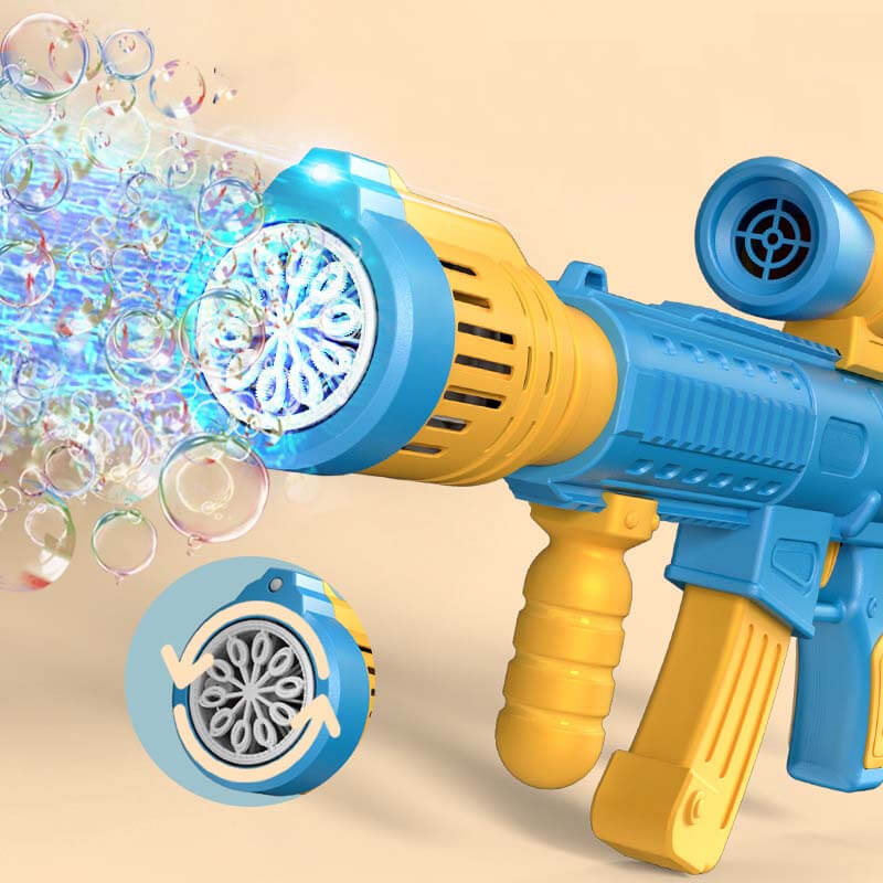 Automatic M416 Bubble Gun Toy Dazzle Light 12 Holes Handheld Electric Boy Girl Gift Children's Toys-Biu Blaster-Uenel