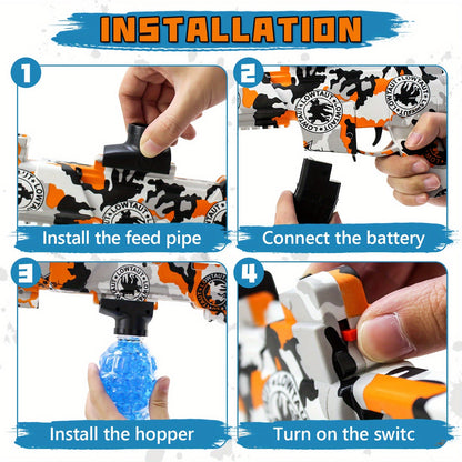 Electric Hopper Fed Blaster with Rechargeable Battery High Precision Shooting Toy