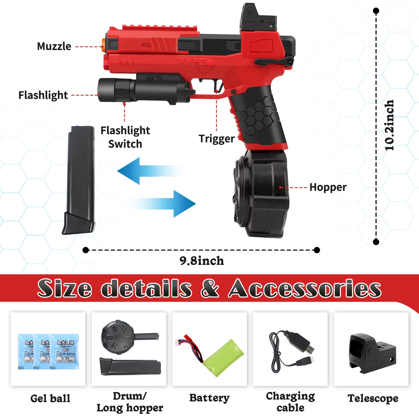 New X6 Nylon Electric Full Auto Gel Ball Blaster