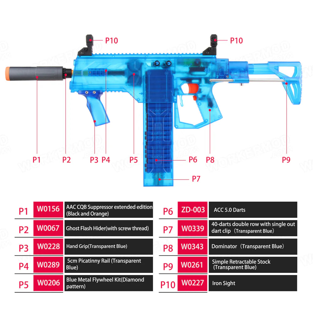 Worker Dominator Full Auto Foam Blaster DIY Kit-Kublai-Kublai