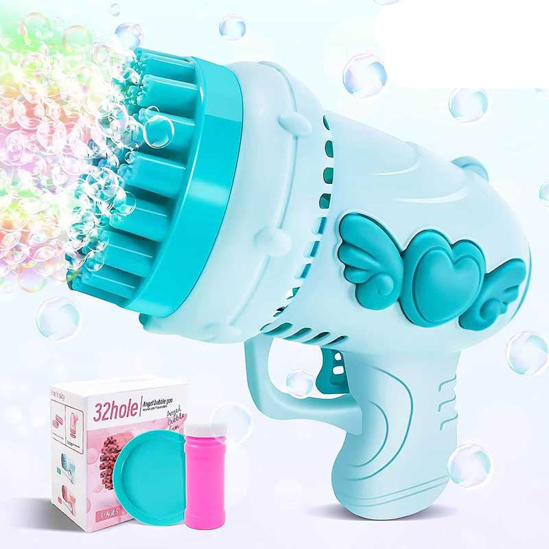 32-Hole Electric Mini Bazooka Bubble Gun Machine (US Stock)-Biu Blaster-blue-Uenel