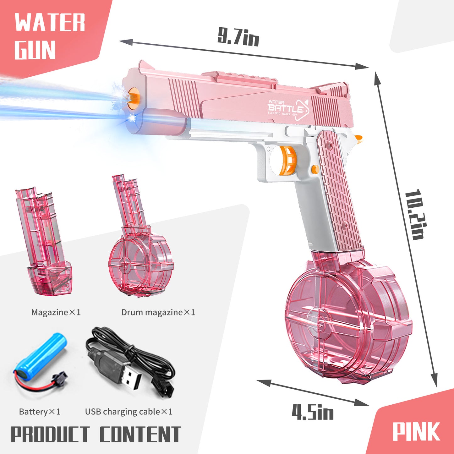 CY038 Water Gun Light Electric Drum Version