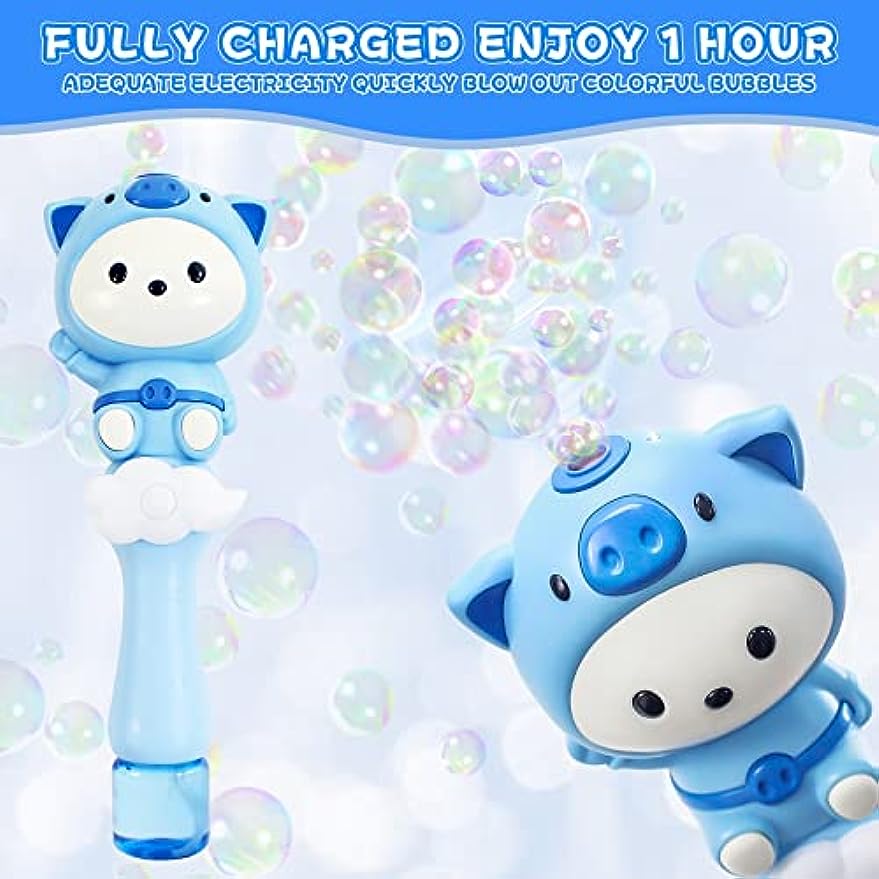 Piggy Kids Bubble Blower Wand Automatic Bubble Makers with Light & Music (US Stock)-Biu Blaster-Uenel