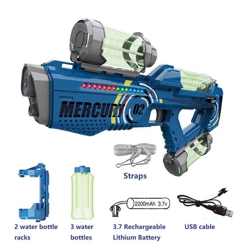 Glow in the Dark Mercury M2 Electric Water Gun with Luminous Light-Biu Blaster-Uenel