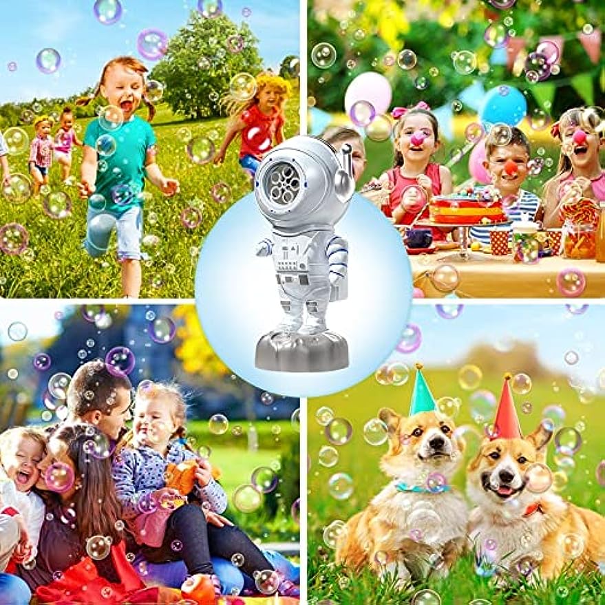 Rechargeable Robot Bubble Machine Maker for Kids Toddlers Rotating 90° & 360°, Max 12000+ Bubbles/min (US Stock)-Biu Blaster-Uenel