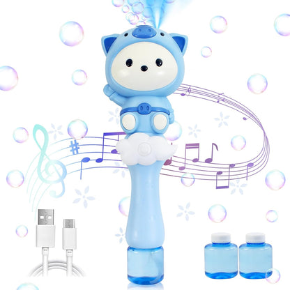 Sound & Light Piglet Bubble Wand with Solution Bubble Machine Blower Maker