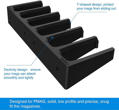 6 Slots Standard PMAG Wall Mount Mag Holder