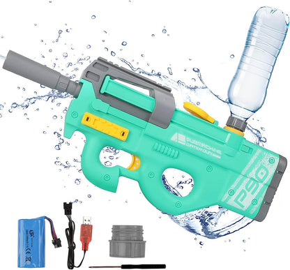 High Rate of Fire Powerful P90 Water Gun with 33 Ft Shooting Range 450cc Capacity-Biu Blaster-green-Uenel