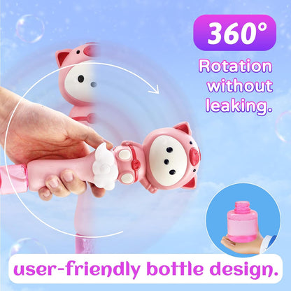 Sound & Light Piglet Bubble Wand with Solution Bubble Machine Blower Maker