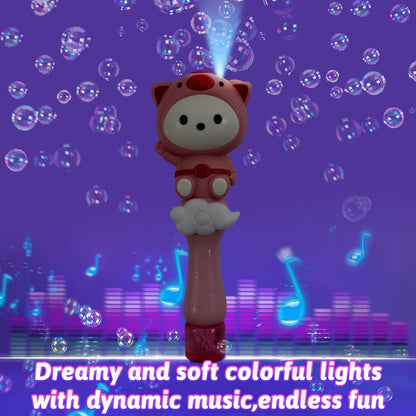 Sound & Light Piglet Bubble Wand with Solution Bubble Machine Blower Maker