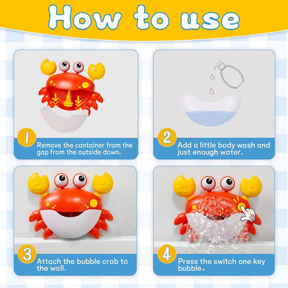 Automatic Bubble Crab Baby Bathtub Toys for Toddlers with Music