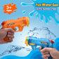 2Pcs Water Squirt Guns 200CC Capacity Blue & Yellow Color