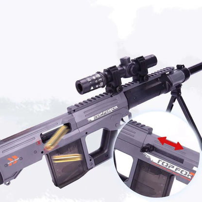 AMR Manual Shell Ejecting Dart Blaster with Bipod, Magnifying Scope