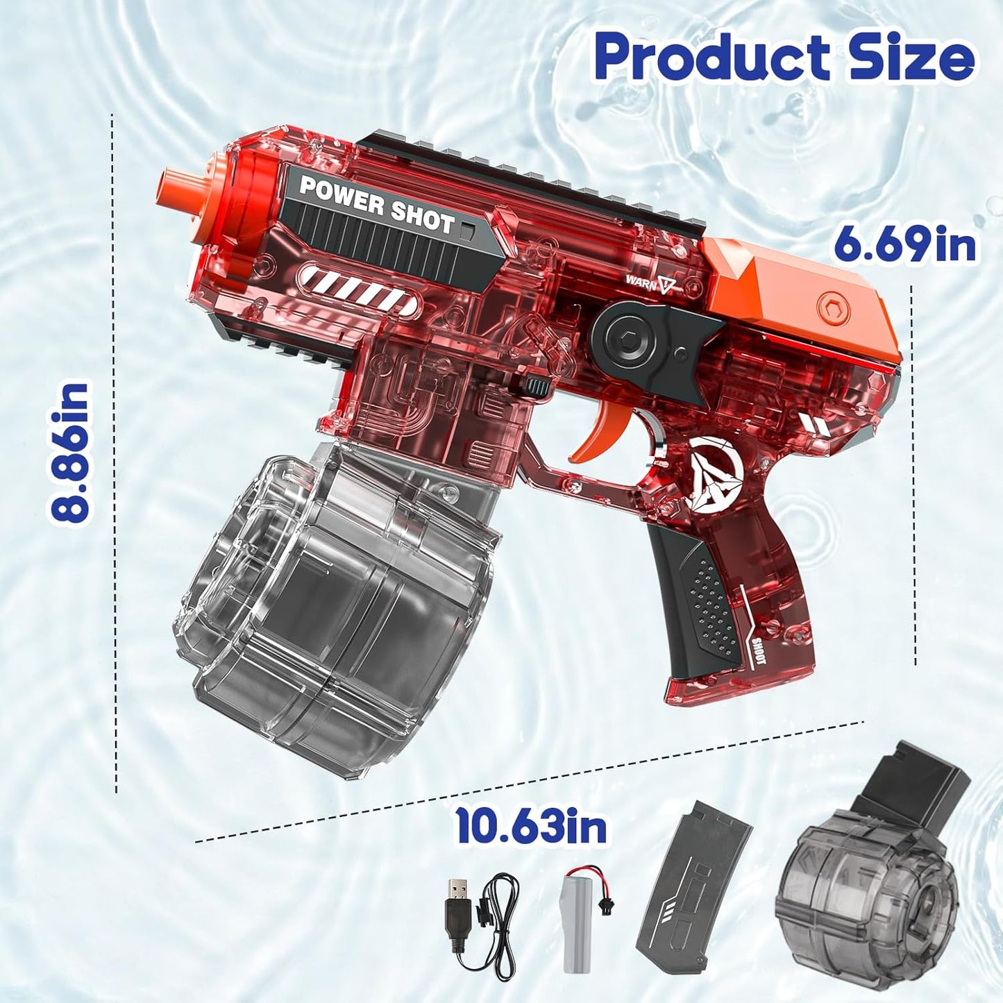 Uzi water gun with lithium battery