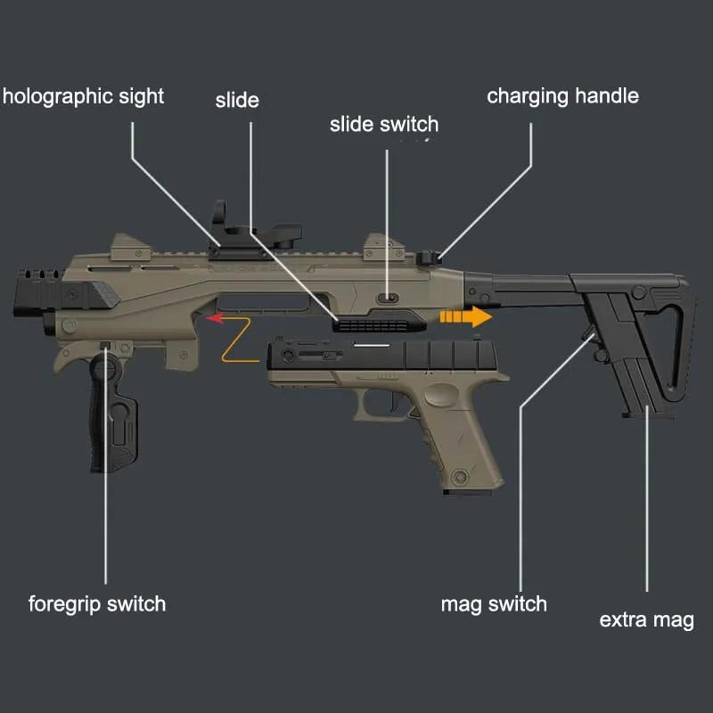 Arctic Fox Glock Dart Blaster with Carbine Conversion Kit