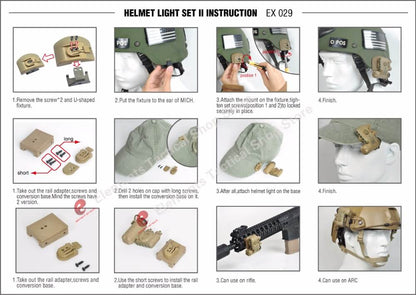 Element EX029 Red White Lamp IR Laser SF Helmet Light Set Gen2