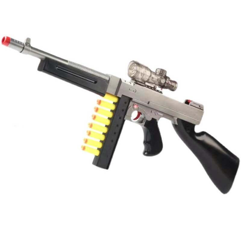 Thompson Manual Foam Dart Blaster Soft Bullet Toy-Kublai-silver-Kublai