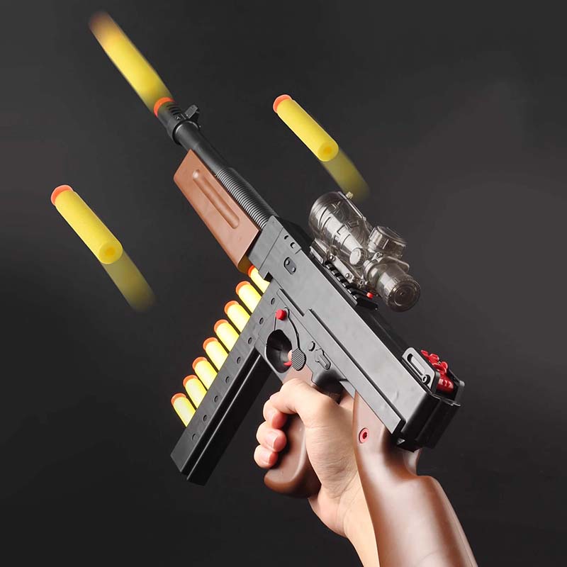 Thompson Manual Foam Dart Blaster Soft Bullet Toy-Kublai-Kublai