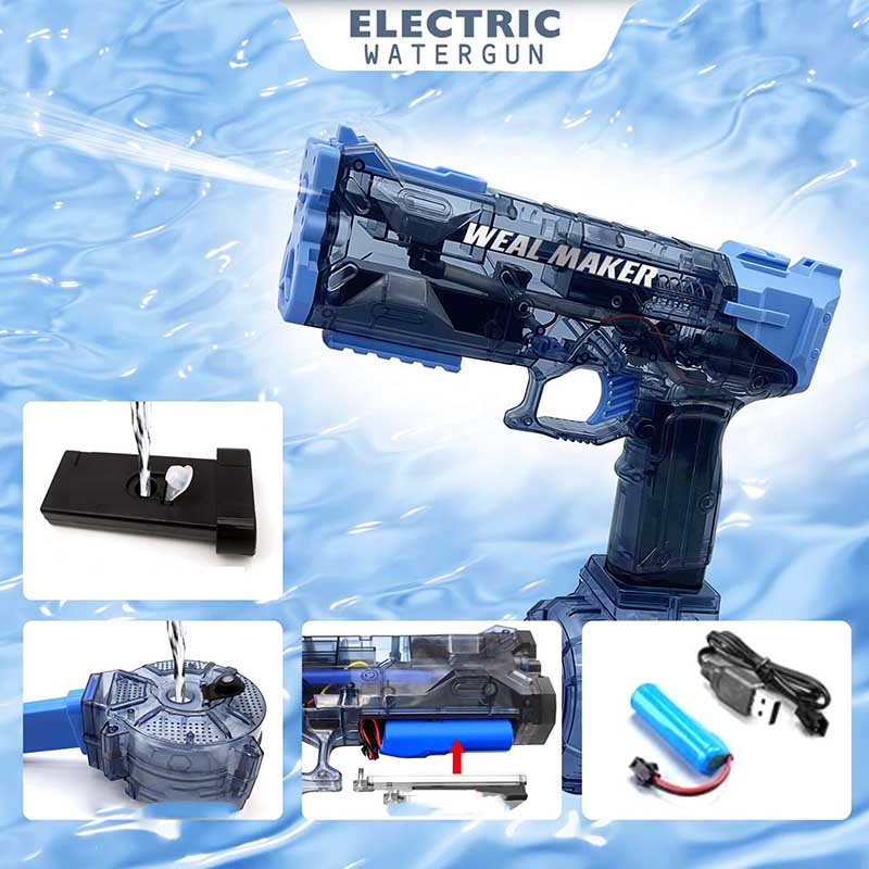 Ice Blasting High Speed Transprent Water Blaster Electric Squirt Toy-Biu Blaster-Uenel