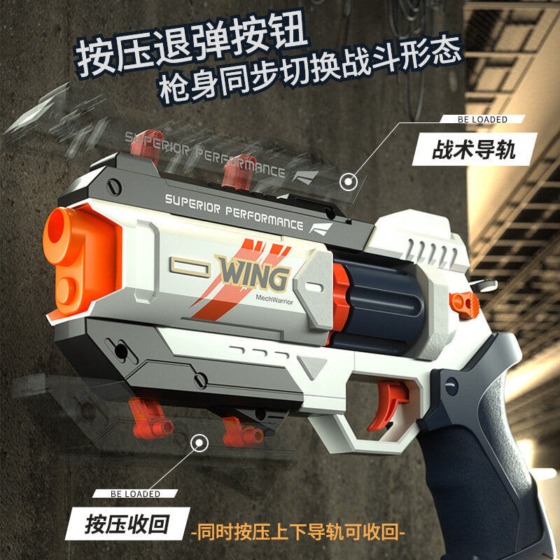 Wing Burst Mech Manual 6-Rounds Revolver Dart Blaster-Kublai-Kublai