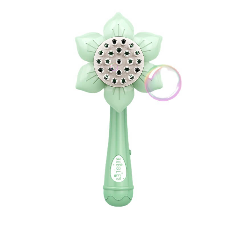 23-Holes Electric Sunflower Bubble Wand Blower Toy-Biu Blaster-green-Uenel