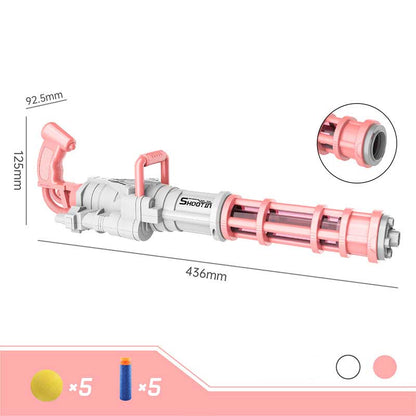 Gatling Air Pump Manual Dart Blaster Foam Ball Gun 2in1