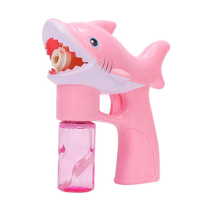 Electric Leak Proof Shark Bubble Blaster Sound Light Blower Toy-Biu Blaster-pink-Uenel