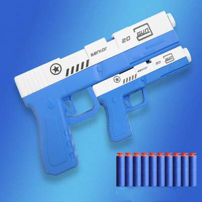 Large & Small Glock Kids Foam Toy Blaster 2pcs-Kublai-blue-Kublai