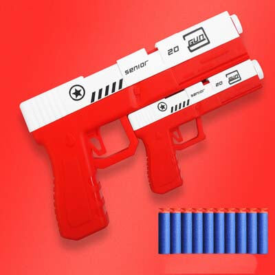 Large & Small Glock Kids Foam Toy Blaster 2pcs-Kublai-red-Kublai