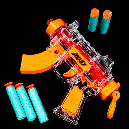 Kids Toy Handheld Transparent Shell Manual Foam Blaster