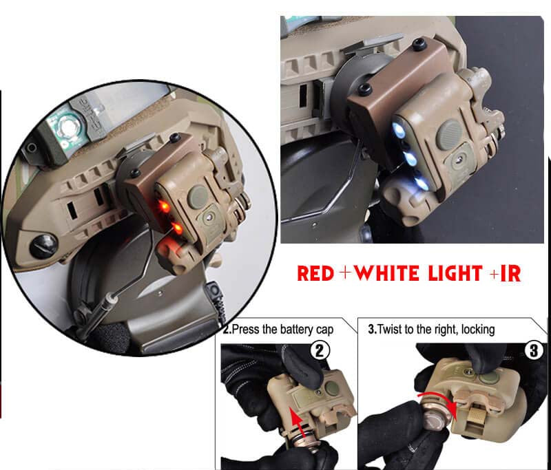 Element EX029 Red White Lamp IR Laser SF Helmet Light Set Gen2