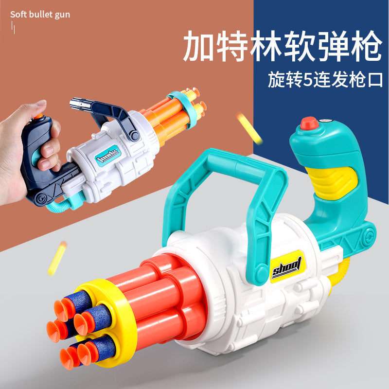 Mini Gatling Rotating Barrel Kids Soft Bullet Toy Gun-Kublai-Kublai