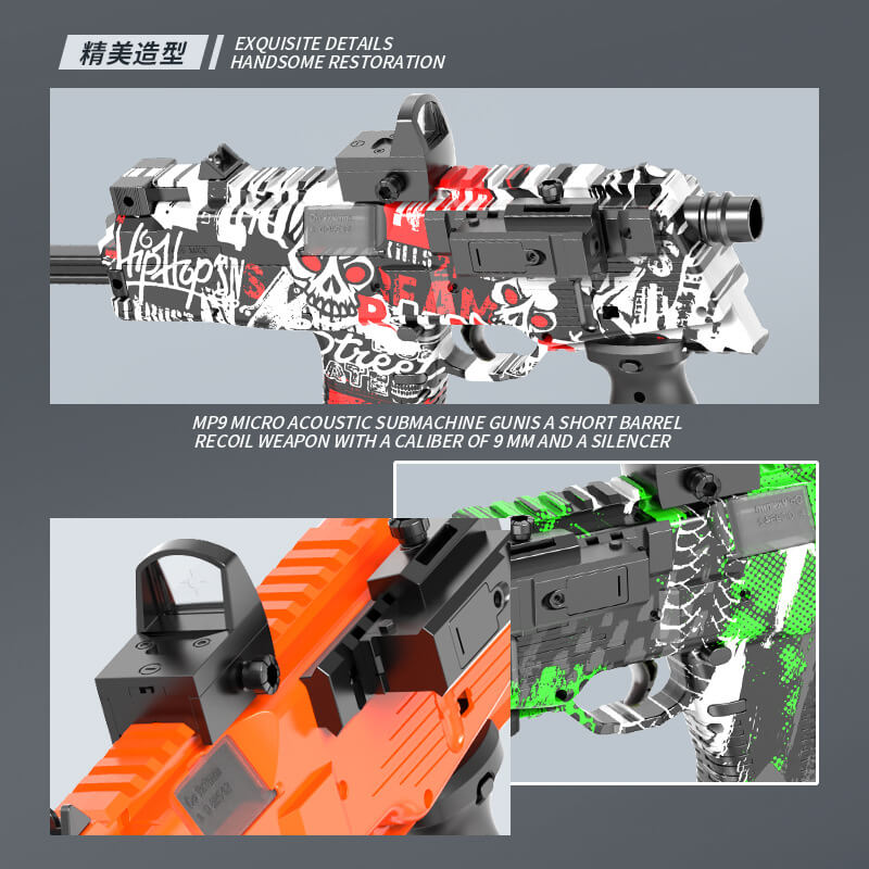 MP9 Electric Full Auto EVA Foam Dart Blaster SMG Toy-Kublai-Kublai