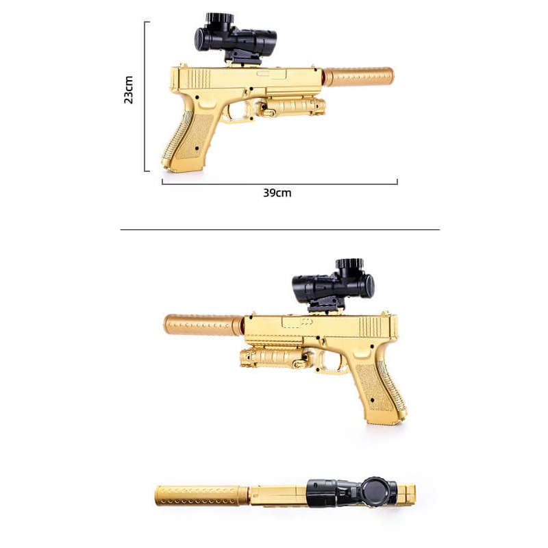 Electric Auto Gold Glock Hopper Fed Gel Ball Blaster Orbeez Shooter-Kublai-Kublai