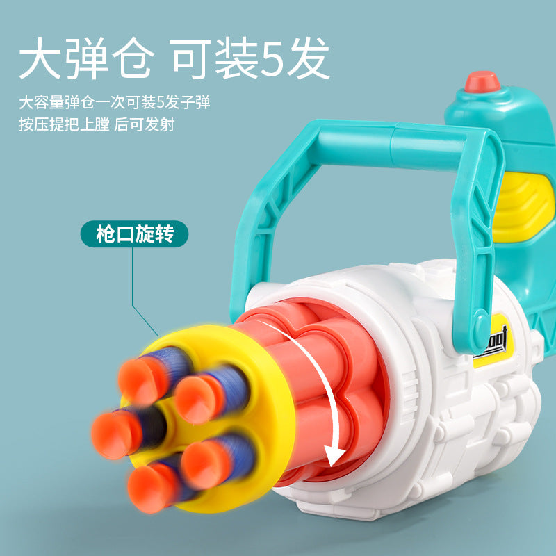 Mini Gatling Rotating Barrel Kids Soft Bullet Toy Gun-Kublai-Kublai