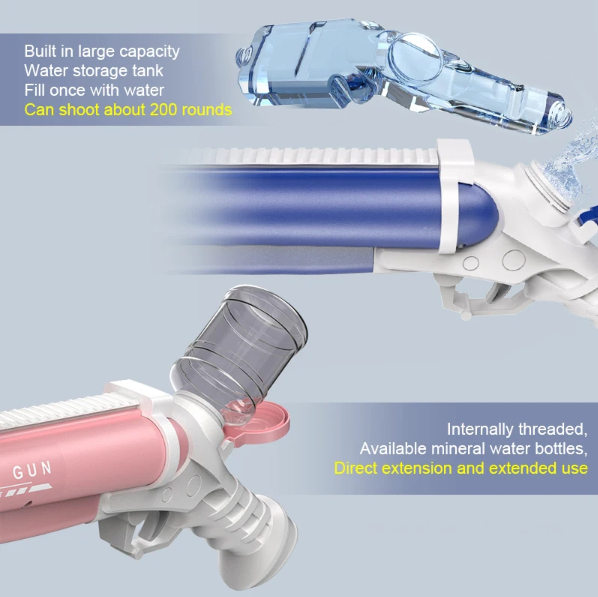 Double-barrel electric burst water gun