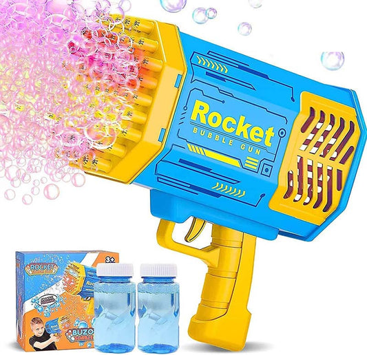 69-Hole Rocket Bubble Gun Blower Machine with Light (US Stock)-Biu Blaster-blue-Uenel