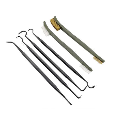 Universal Gun Cleaner Tools Including 2Pcs Double-Ended Bristle Brushes & 4Pcs Cleaning Picks