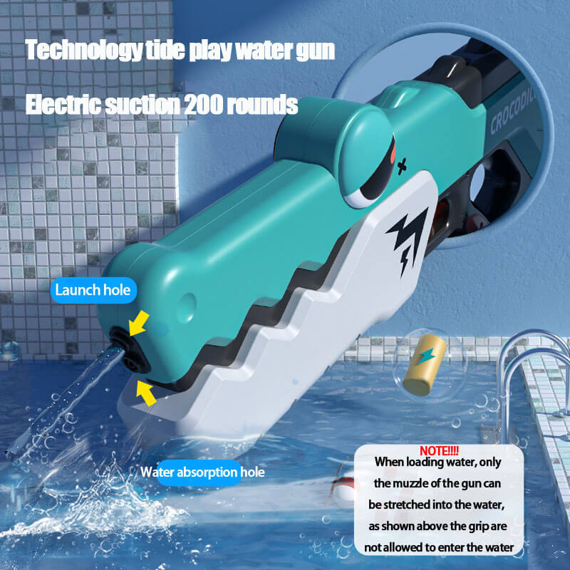 Crocodile Water Gun Automatic Electric Blaster Spray Outdoor Summer Pool Toys-Biu Blaster-Uenel