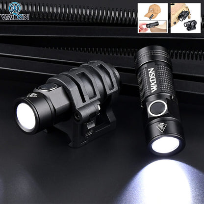 WADSN Weapon Tactical Light LED Strobe Telescopic Mini Hunting Airsoft Flashlight Military Helmet Scout Light-Tactical Flashlights-Kublai-Kublai