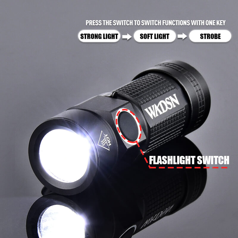 WADSN Weapon Tactical Light LED Strobe Telescopic Mini Hunting Airsoft Flashlight Military Helmet Scout Light-Tactical Flashlights-Kublai-Kublai