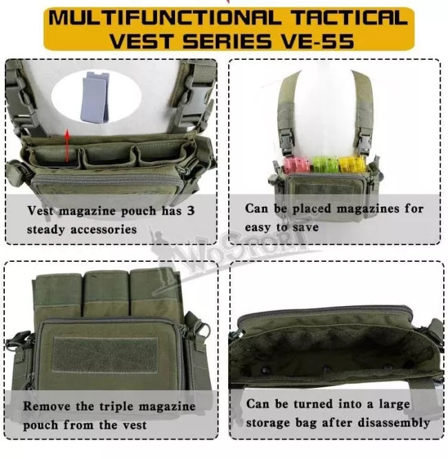 WST VE-55 Multifunctional Tactical Vest 500D-玩具/游戏-Biu Blaster-Biu Blaster