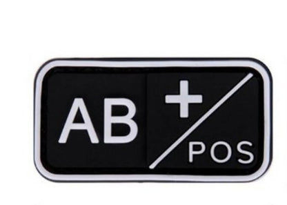 A B AB O Rh + - Positive Negative 3D PVC Blood Type Patch Military Hook and Loop Sew on Patches Badge for Backpacks 5x2.5cm-Tactical Accessories-Kublai-Kublai