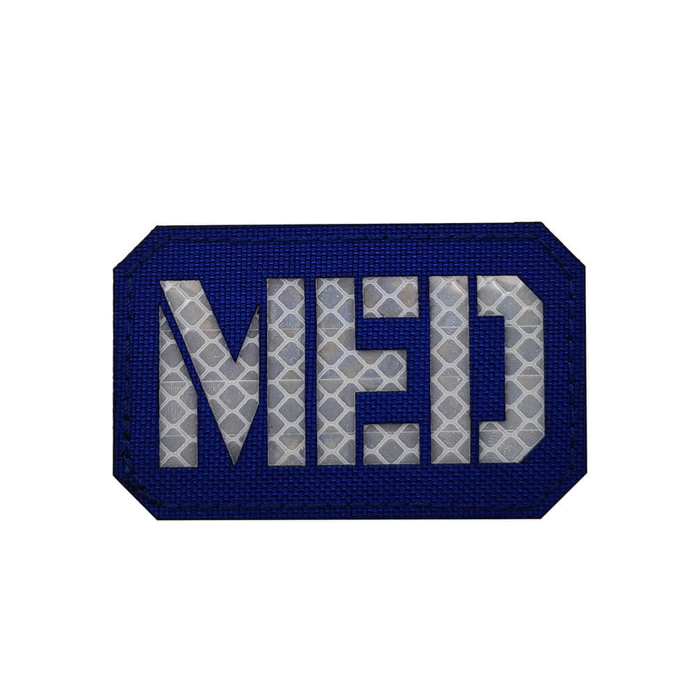 2x3.5 Inch Reflective MED Medic EMS EMT Patch Hook-Fastener Backing-Tactical Accessories-Kublai-blue-Kublai