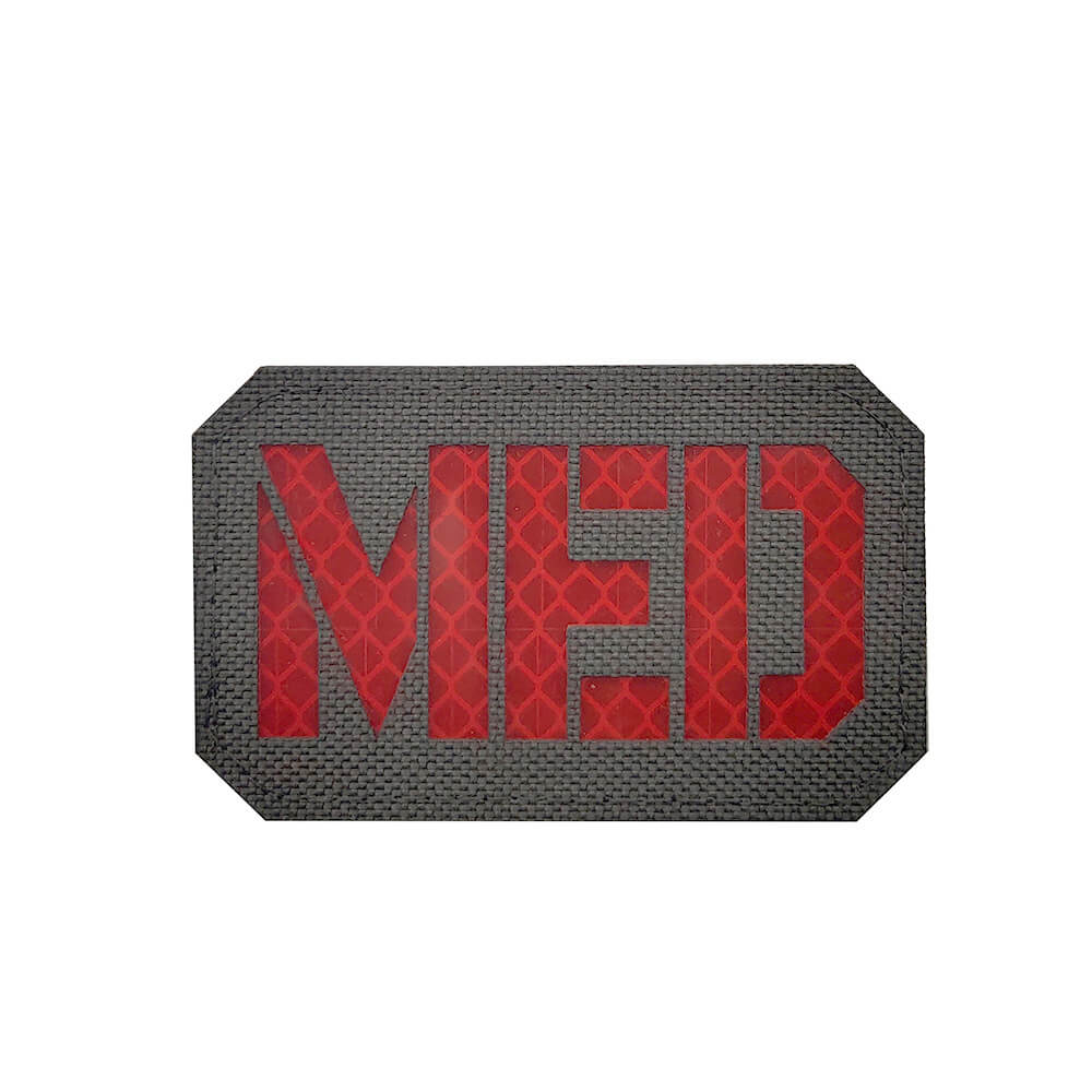 2x3.5 Inch Reflective MED Medic EMS EMT Patch Hook-Fastener Backing-Tactical Accessories-Kublai-gray-Kublai