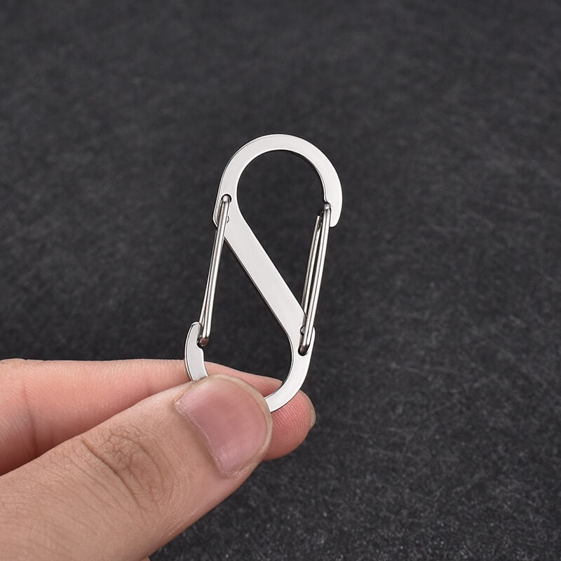 5Pcs S Type Stainless Steel Carabiner With Lock Mini Keychain Hook Anti-Theft Outdoor Camping Backpack Buckle Key-Lock Tool-Tactical Accessories-Kublai-Kublai