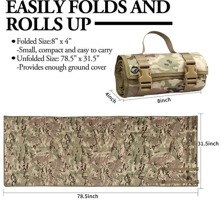 Tactical Lightweight Roll-Up Shooting Mat Non-padded Molle Rifle Cleaning Mat-Tactical Accessories-Kublai-Kublai