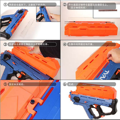 Perses MXIX-5000 Extended Hopper 250-Rounds-nerf mod-Biu Blaster-Uenel